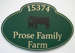 Lofted oval custom farm sign